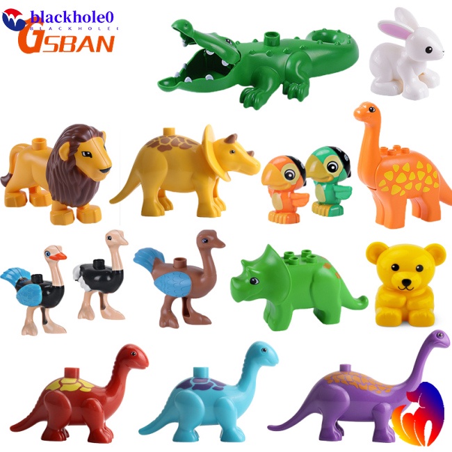 BH Duplo Compatible Lego City Animals Dinosaur Children Toys Bird Model Educational Cow Farm Figures Parts Kids Penguin