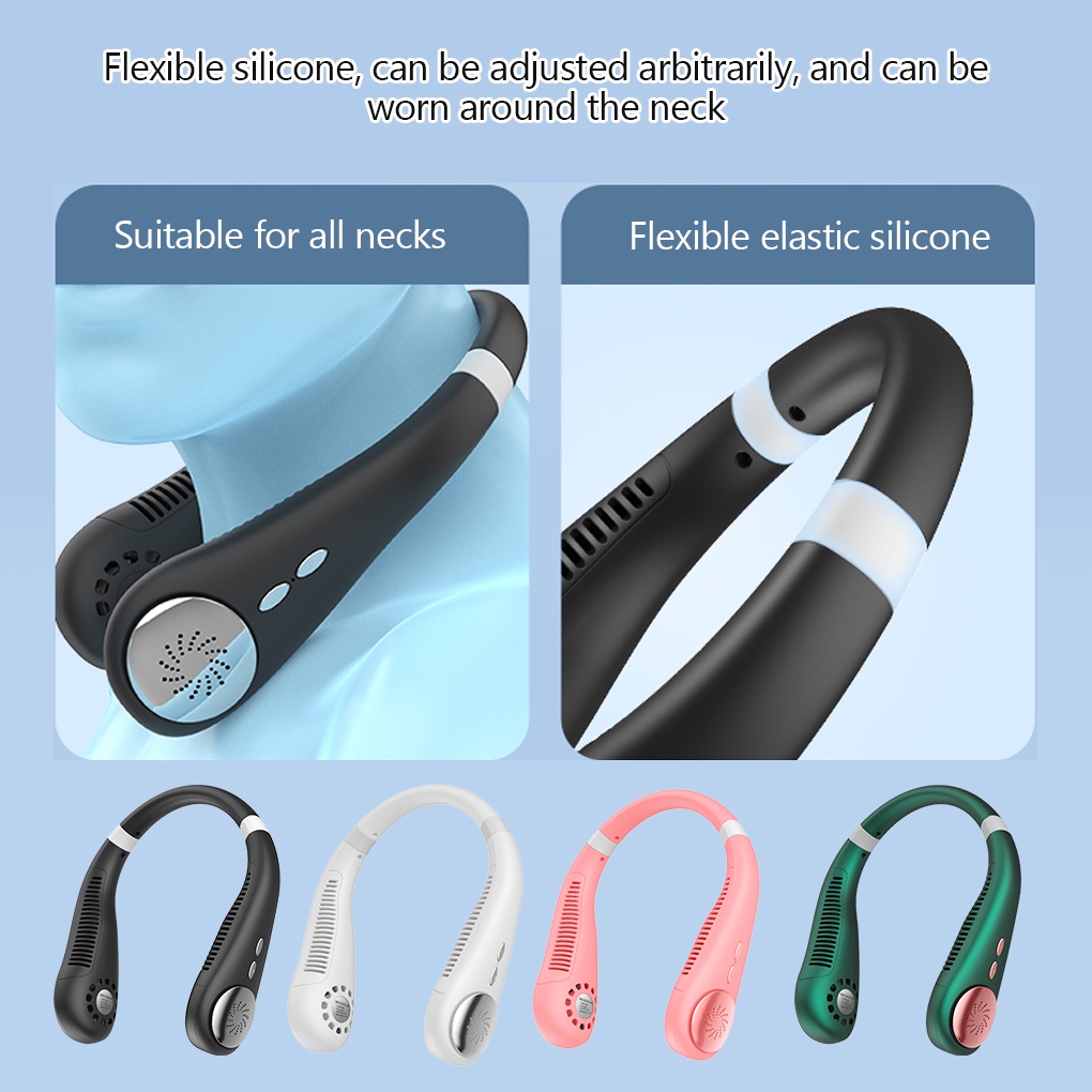 [CHOO] Cooling Fan 5W Rechargeable Personal Neck Hanging Fan Portable Adjustable Air Cooler