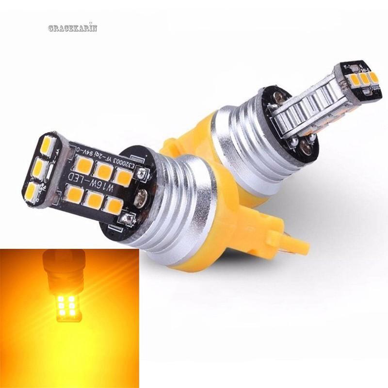 2pcs. 12V Amber T20 7443 7440 Car LED Brake Stop Signal Tail Light LED Bulb.