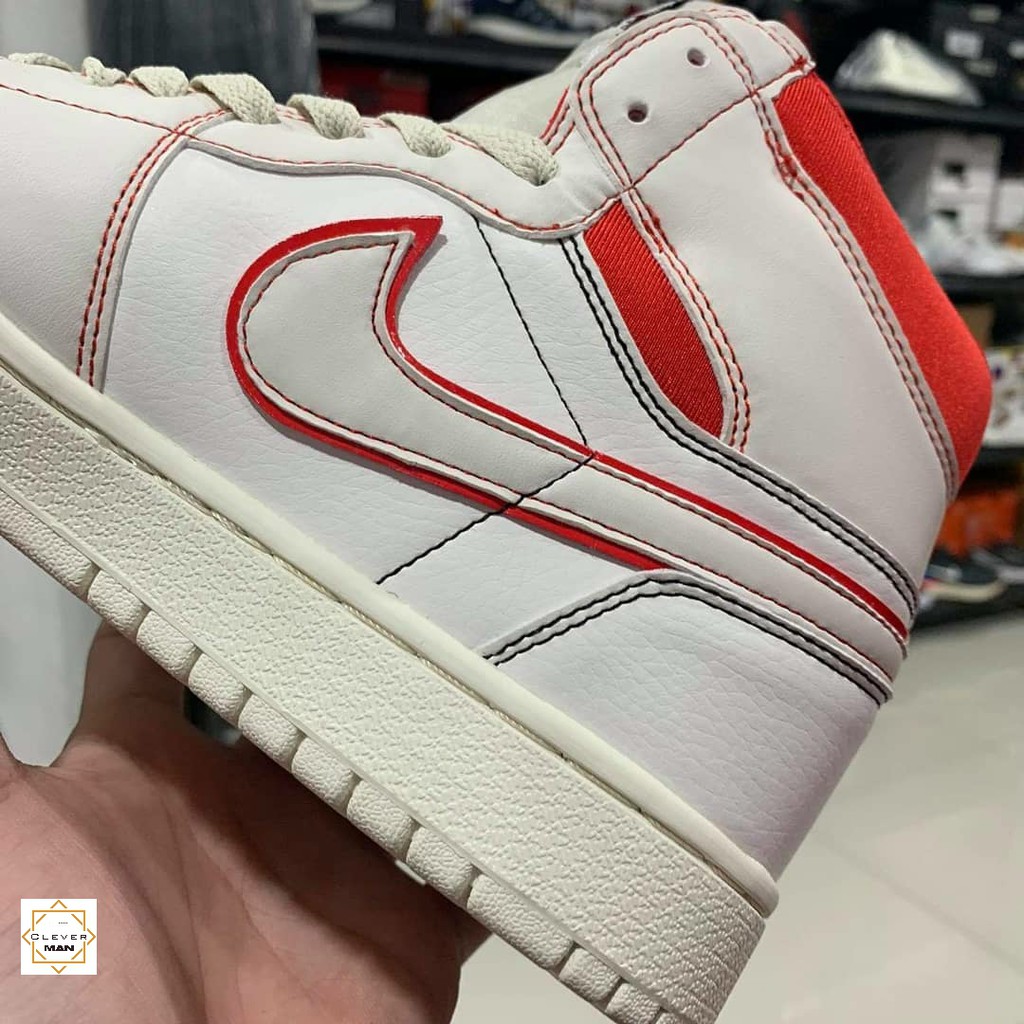 (FREESHIP+HỘP+QUÀ) Giày thể thao AIR JORDAN 1 Retro High Phantom Gym Red Trắng full viền đỏ cực đẹp cho cả nam và nữ | BigBuy360 - bigbuy360.vn