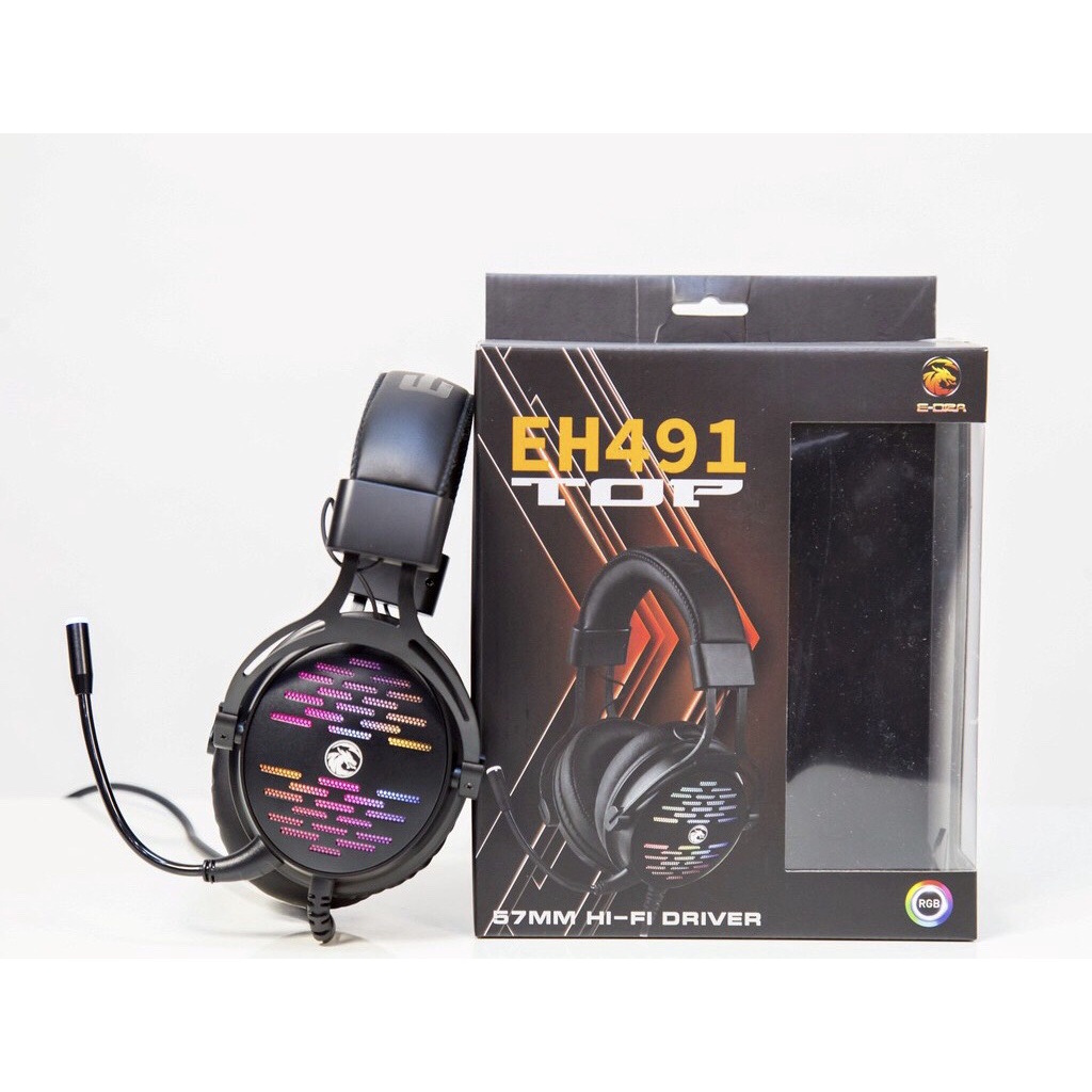 Tai nghe gaming, máy tính E-Dra EH491 RGB cao cấp, chất lượng, đeo cực êm tai, dùng chơi game FPS cực ngon, xài siêu bền