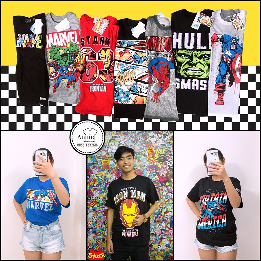 Áo thun hình phom suông MARVEL chính hãng MV022 - MV028, 100% Made in Thailand | Shopee Việt Nam