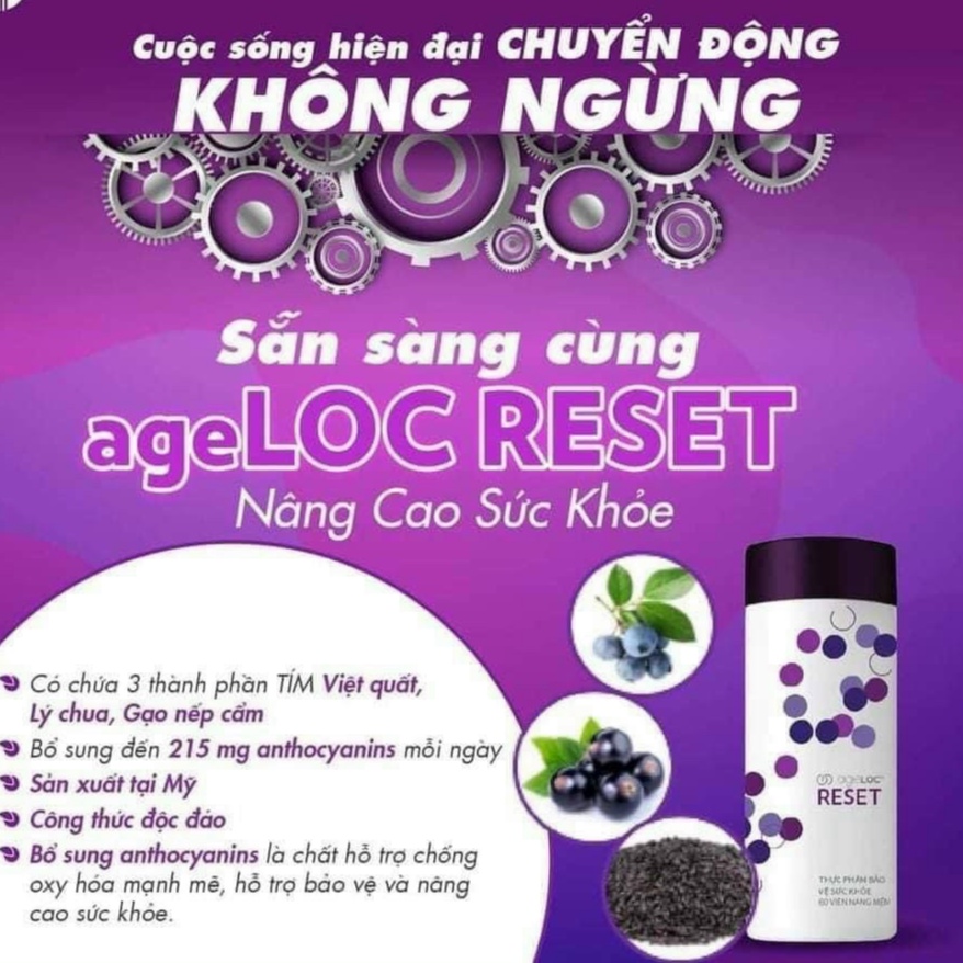 Thực phẩm bảo vệ sức khỏe Nuskin ageLOC Reset 60 viên - Chống Ô xy hóa tăng cường trao đổi chất
