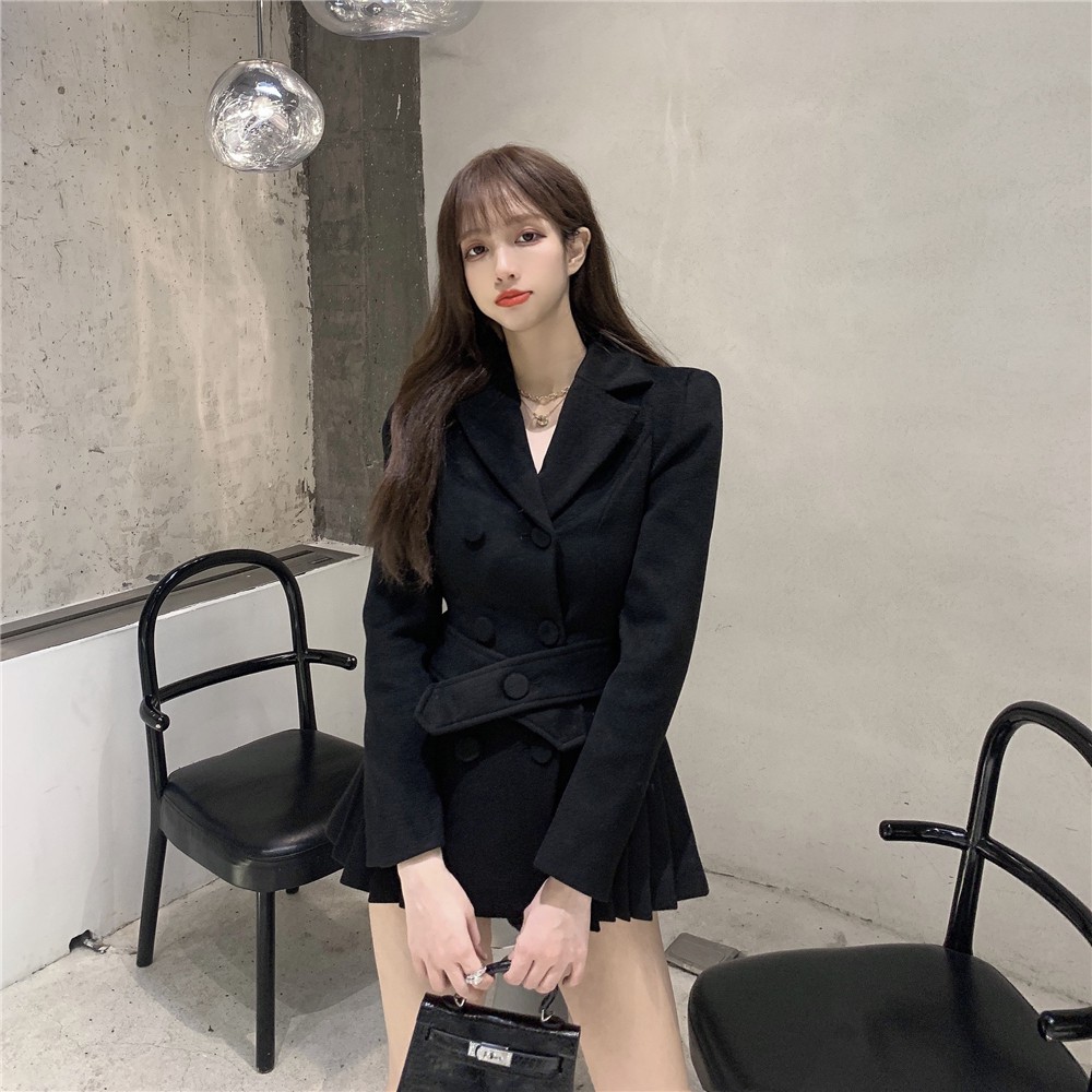 Đầm nữ dáng xòe mini tay dài thu đông Emilyshop