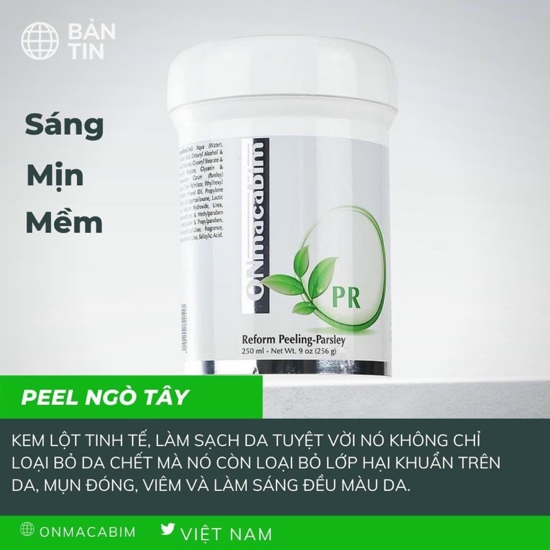 vi tảo tái tạo trắng da Pr Onmacabin full 250 mL(peel ngò Tây