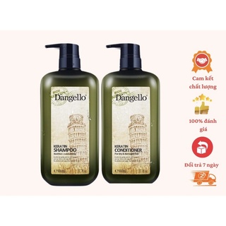 [D'angello Chính hãng] Bộ dầu Gội xả Dangello Keratin phục hồi mềm mượt cho tóc khô hư tổn 550ml x2/ 800ml x2