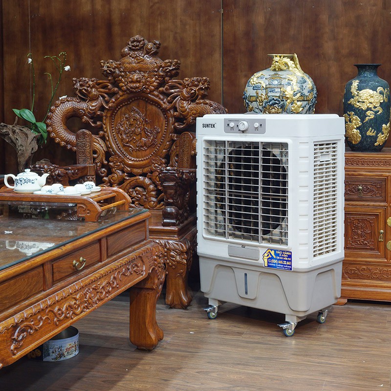 Quạt Điều Hòa Hơi Nước SUNTEK L-500 Knob (Đá Khô) 180W - Làm mát &amp; lọc không khí hiệu quả - Bảo hành chính hãng 2 năm
