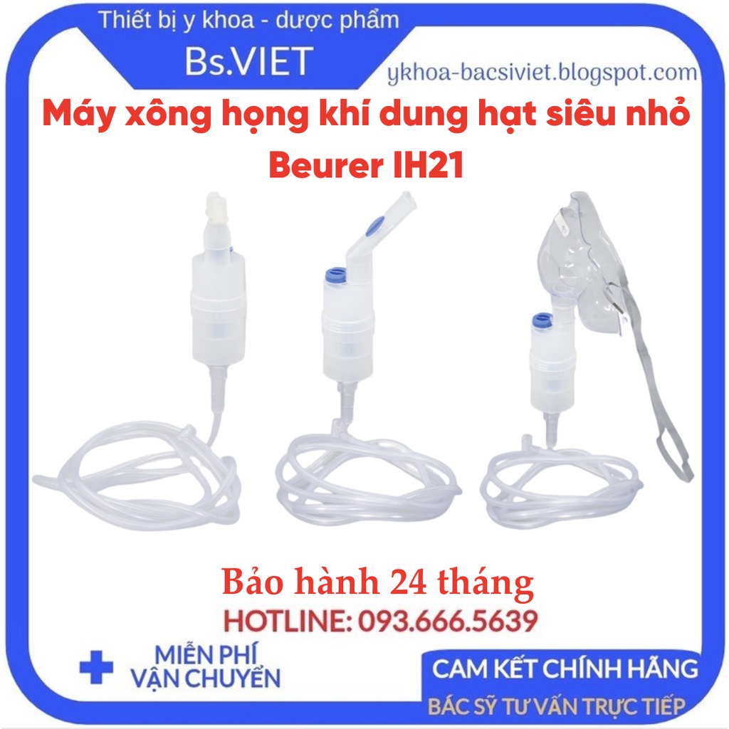 Máy xông họng khí dung Beurer IH21-Xuất xứ Đức,dùng cho người bị cảm, hen suyễn, mắc bệnh về đường hô hấp,bảo hành 2 năm