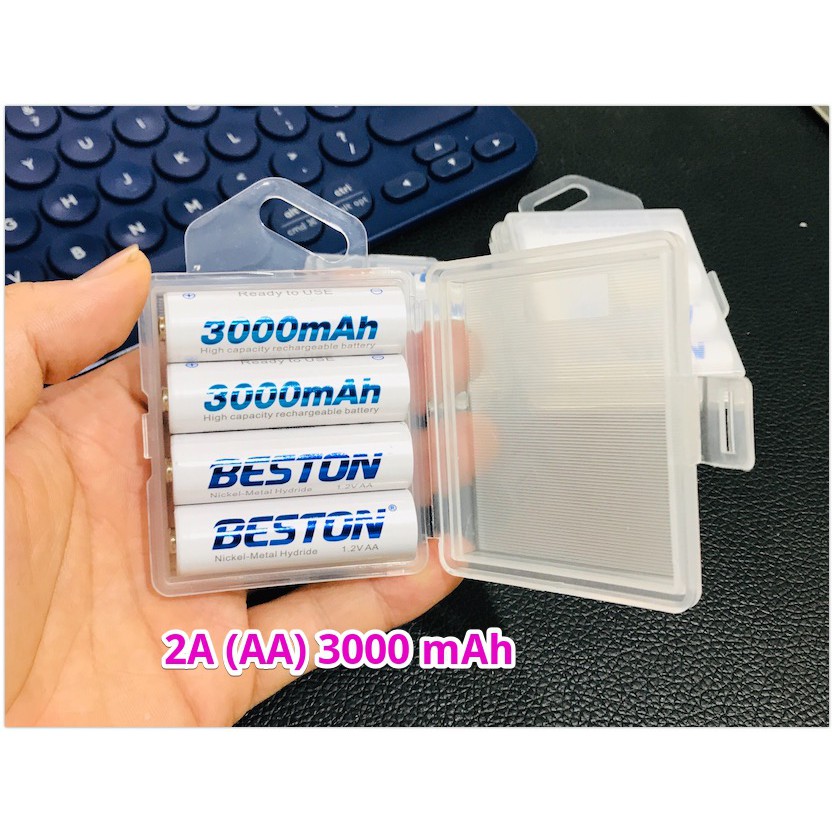 [Pin Sạc Beston] Hộp 4 Viên Pin Sạc AAA Beston 1100 Mah Và Sạc Bst-C8002 ( Pin Sạc Dung Lượng Cao)