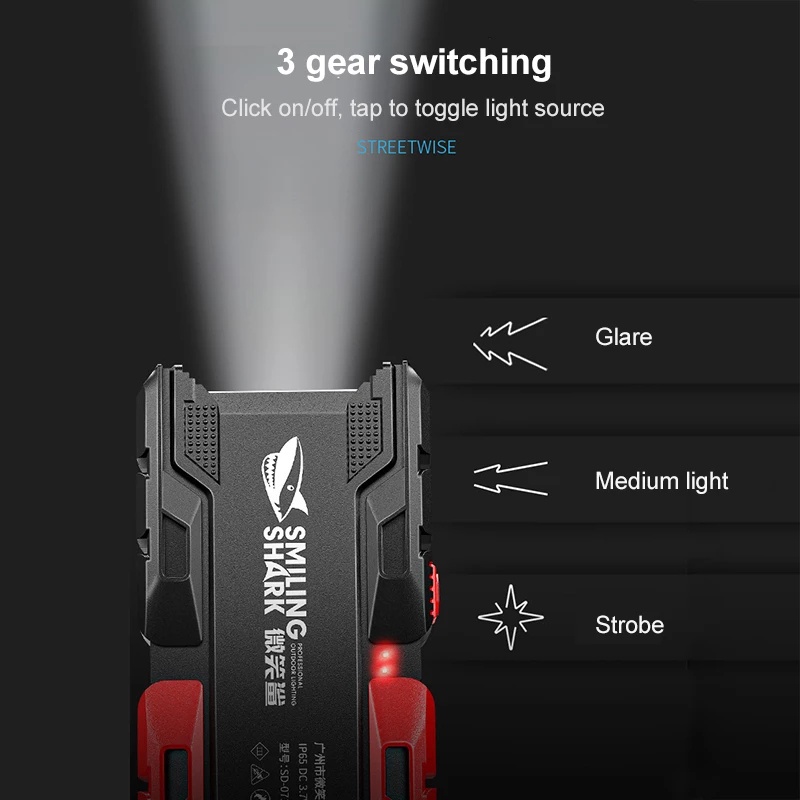 1 Đèn Pin LED Hình Vuông 2 Lõi Siêu Sáng Có Thể Sạc Lại Bằng Cổng USB Đa Chức Năng