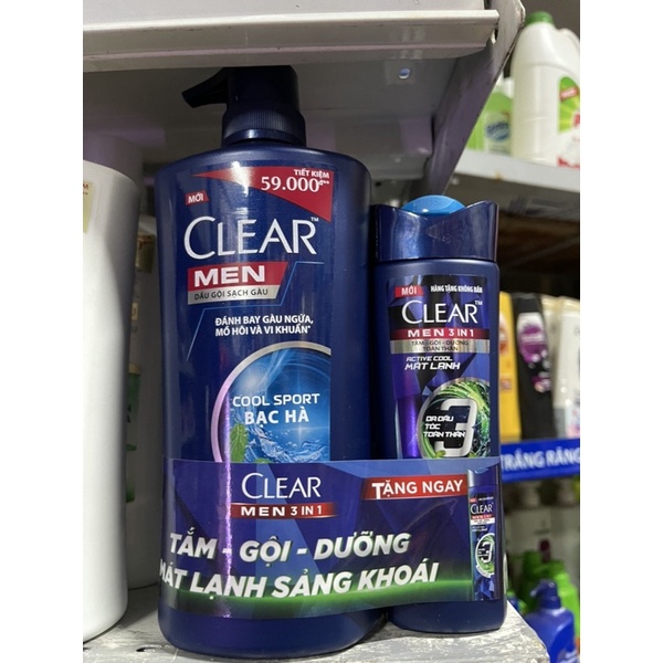 Dầu gội Clear Men 640g