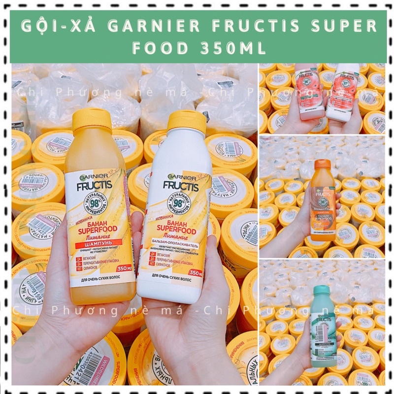 DẦU GỘI/DẦU XẢ GARNIER SUPERFOOD 350ML (BILL NGA)