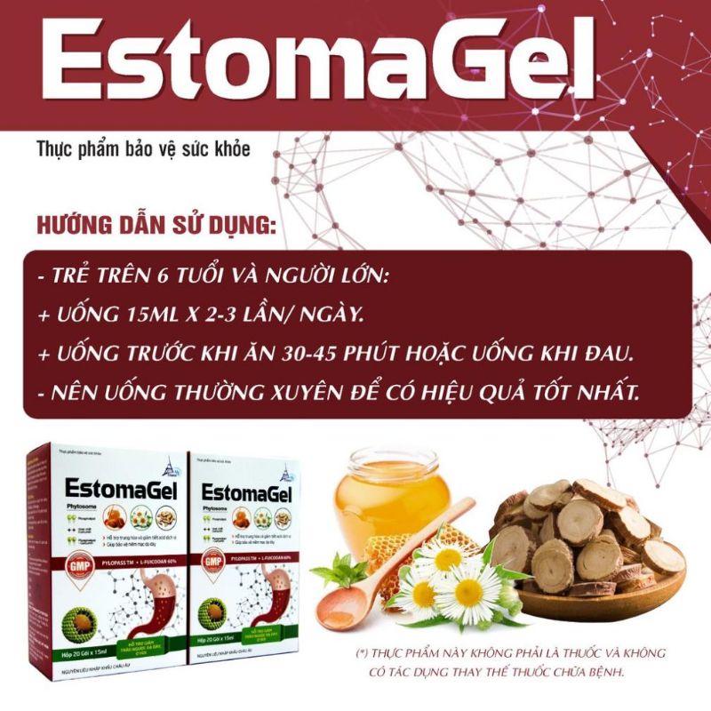 ESTOMAGEL hộp 20 gói hỗ trợ bảo vệ niêm mạc dạ dày