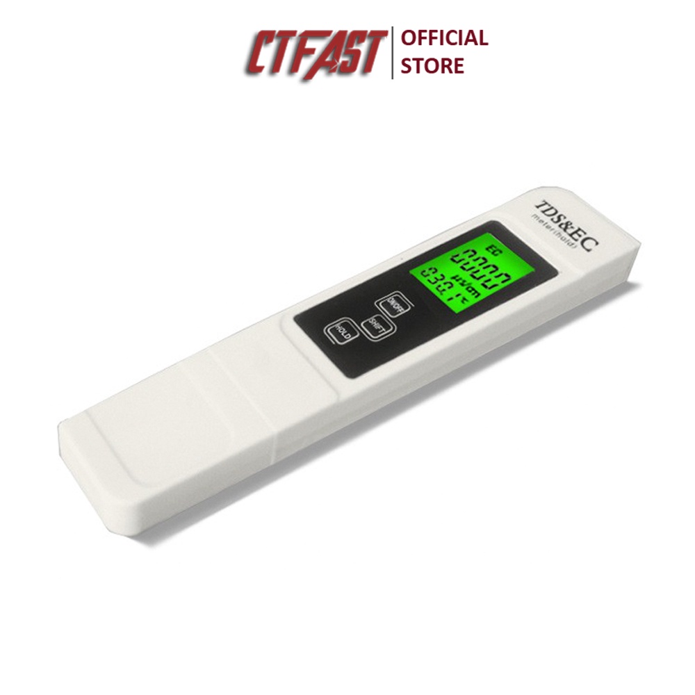 Bút thử nước sạch CTFAST, dụng cụ đo TDS&EC, đo độ cứng của nước, màn hình HD