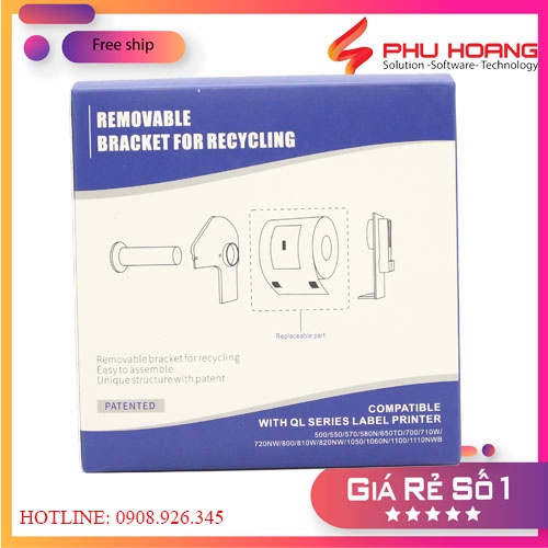 Nhãn in EK-11202, 62mm*90mm*300 nhãn, nhãn bế, giấy decal, tương thích với máy Brother QL, phu hoang company