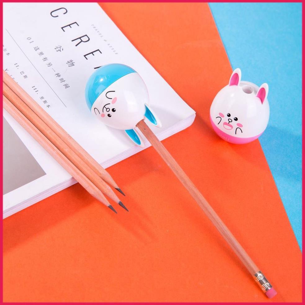 NSMA Gọt bút chì con lật đật Deli, hình thỏ, gấu ngộ nghĩnh dễ thương hồng, xanh dương - 1 cái - 521 / 522 chính hãng