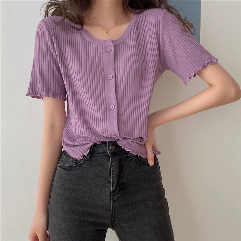 Áo thun dệt kim tay lỡ phong cách hàn quốc phương tây thời trang cho nữ | BigBuy360 - bigbuy360.vn