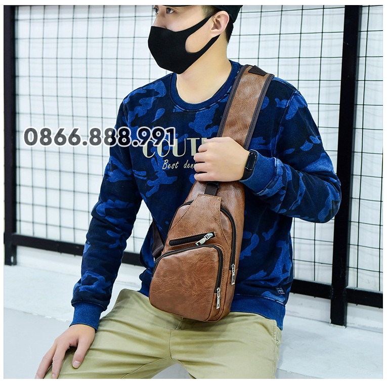 Túi Chéo Nam Thời Trang Cao Cấp, Nhiều Ngăn, Chất Liệu Da PU, Mã TC04 | BigBuy360 - bigbuy360.vn