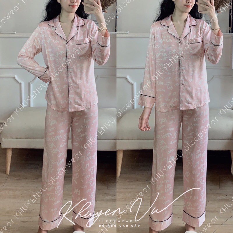 Pijama dài dài sherllar lụa satin cao cấp quảng châu 10