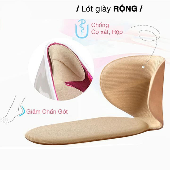 2 lót giày cao gót chóng rộng chống đau chân(1 đôi)