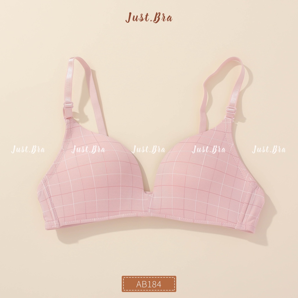 Áo ngực Just Bra họa tiết kẻ caro đặc biệt, mút vừa êm ái AB184