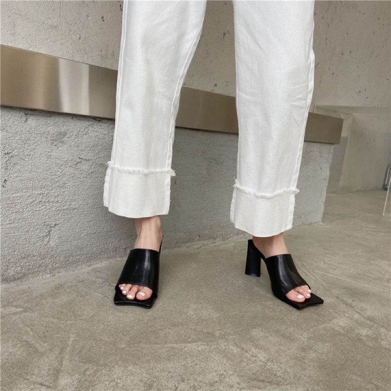 SANDALS CAO GÓT MŨI VUÔNG HỞ NGÓN 9p /MANG LÙI SIZE, PHONG CÁCH HÀN QUỐC