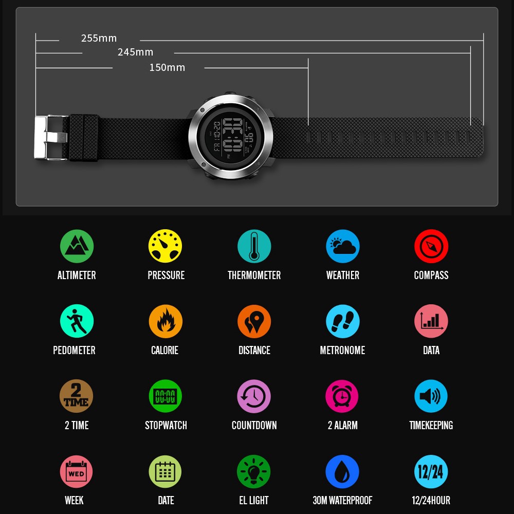 Đồng Hồ SKMEI 1418/1427 Tích Hợp Chức Năng Đếm Bước /Bấm Giờ /La Bàn /Báo Thức Chống Thấm nước Cho Nam | BigBuy360 - bigbuy360.vn