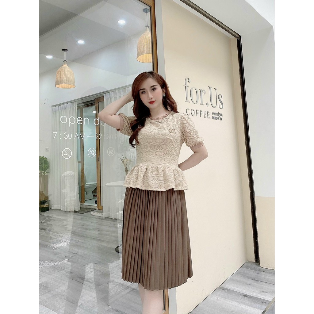 Áo Peplum Vải Ren Hàng Thiết Kế