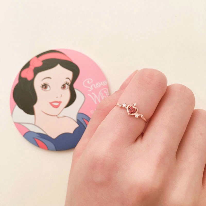 Nhẫn Mạ Bạc 925 Hình Vương Miện Công Chúa Disney Có Thể Điều Chỉnh Kích Cỡ