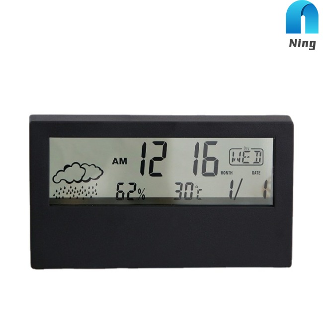 Đồng Hồ Báo Thức Điện Tử Để Bàn Màn Hình Lcd Hiển Thị Nhiệt Độ Và Độ Ẩm Hiện Đại