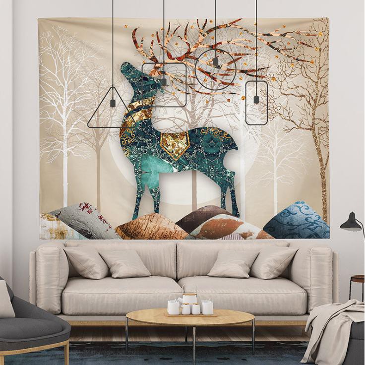 Tranh vải treo tường trang trí, kích thước 1m3 x 1m5, chất liệu polyester, thảm trang trí phòng ngủ