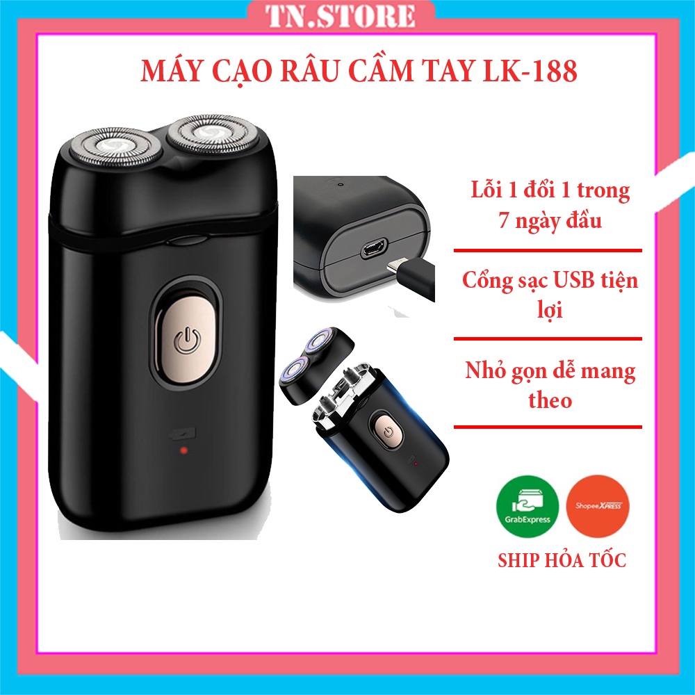 Máy cạo râu hai lưỡi Lingke LK118,nhỏ gọn tiện lợi sạc USB có thể mang đi mọi lúc mọi nơi