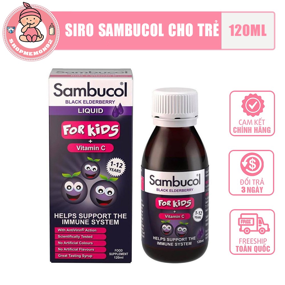 Siro Sambucol kid tăng đề kháng 120ml cho bé 1-12 tuổi