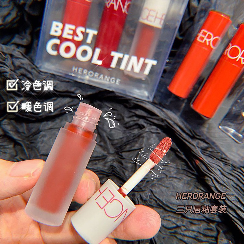 Set 3 Son Kem Lì HERORANGE BEST TINT | Thế Giới Skin Care