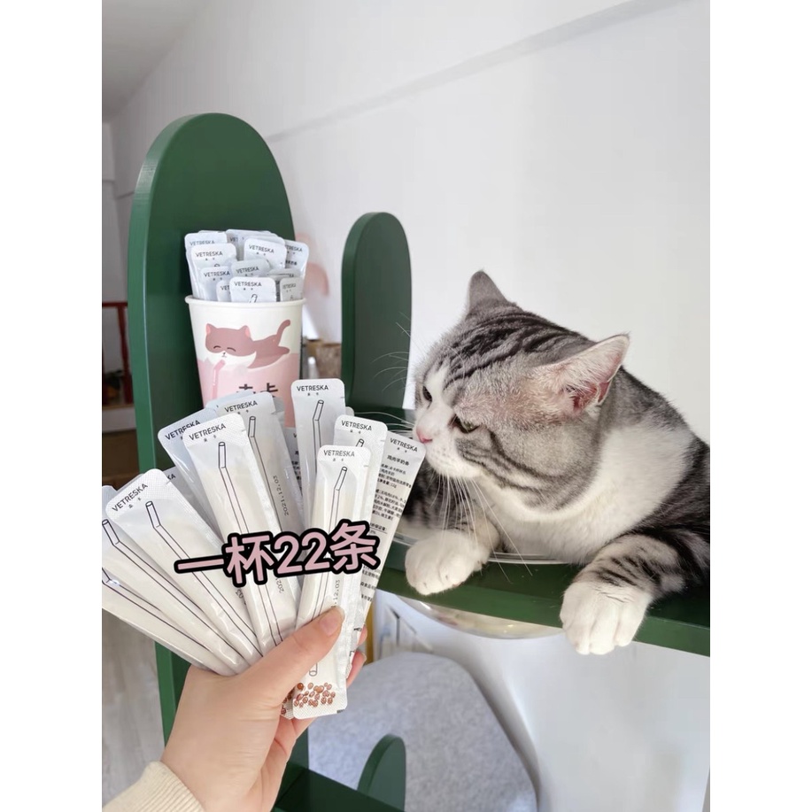 Súp Thưởng VETRESKA Gà Mix Sữa Dê Món Ngon Khó Cưỡng Cho Mèo thanh 12gr