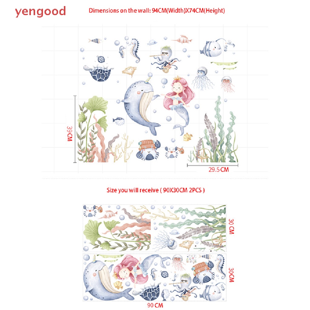 Decal dán tường Hình Cá Heo Hoạt Hình Trang Trí Phòng Cho Bé