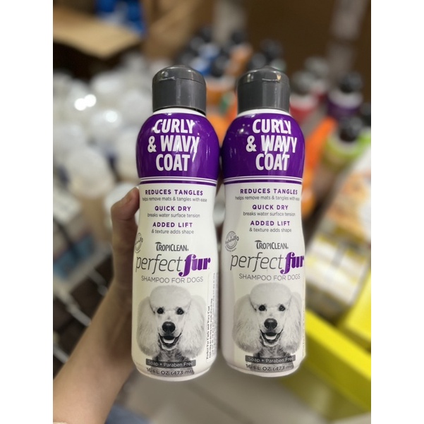 Sữa tắm dưỡng lông chó mèo Tropiclean Perfect Fur 473ml xuất xứ Mỹ