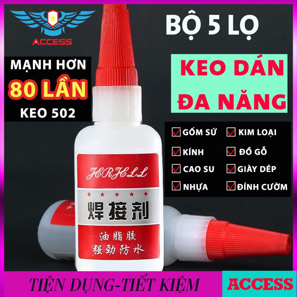 Keo Dán SIÊU DÍNH Đa Năng Cho Mọi Chất Liệu - Gỗ, Gốm Sứ, Nhựa, Kim Loại An Toàn Tiện Lợi ACCESS-SHOP