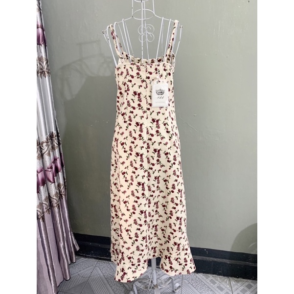 Đầm 2 dây hoa nhí/ yếm/ nhung thu đông