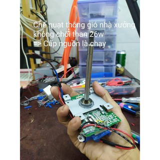 Chế Quạt thông gió nhà xưởng Không Than 26w 24v