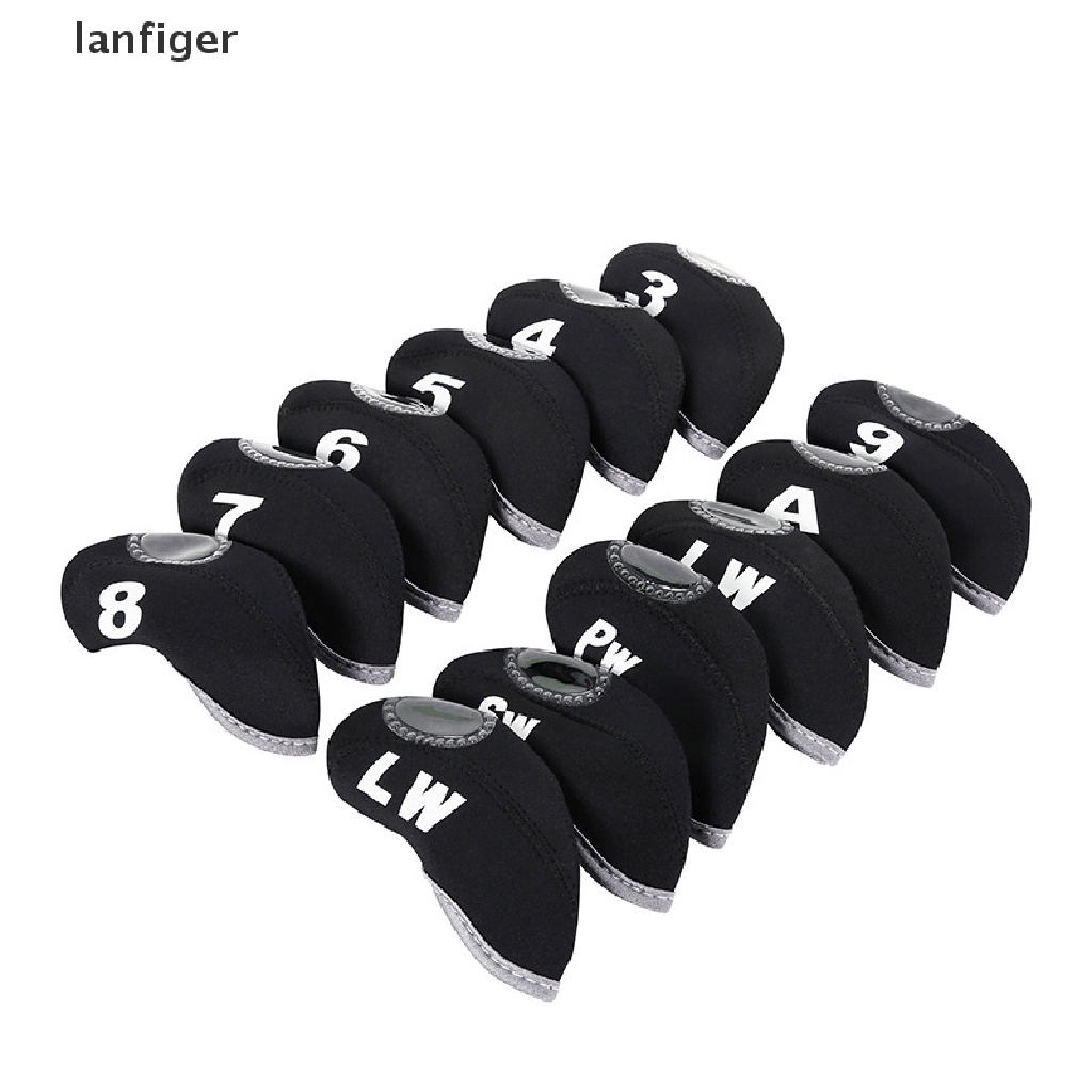 Set 12 Vỏ Bọc Đầu Gậy Đánh Golf Bằng Da PU Thêu Logo Hai Mặt