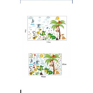 decal dán tường vườn thú cá sấu