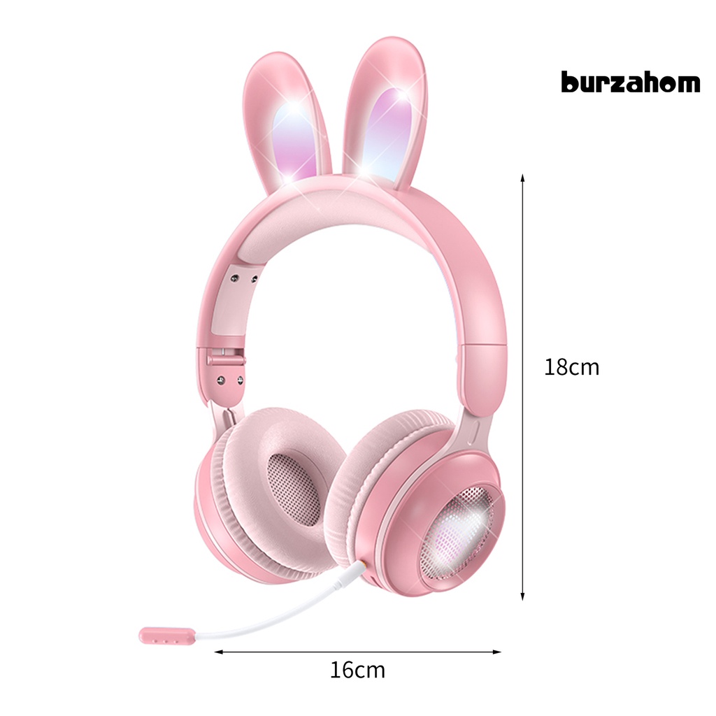 Tai Nghe Không Dây Bluetooth 5.0 Hỗ Trợ Thẻ SD-Card RGB Hình Tai Thỏ Dễ Thương