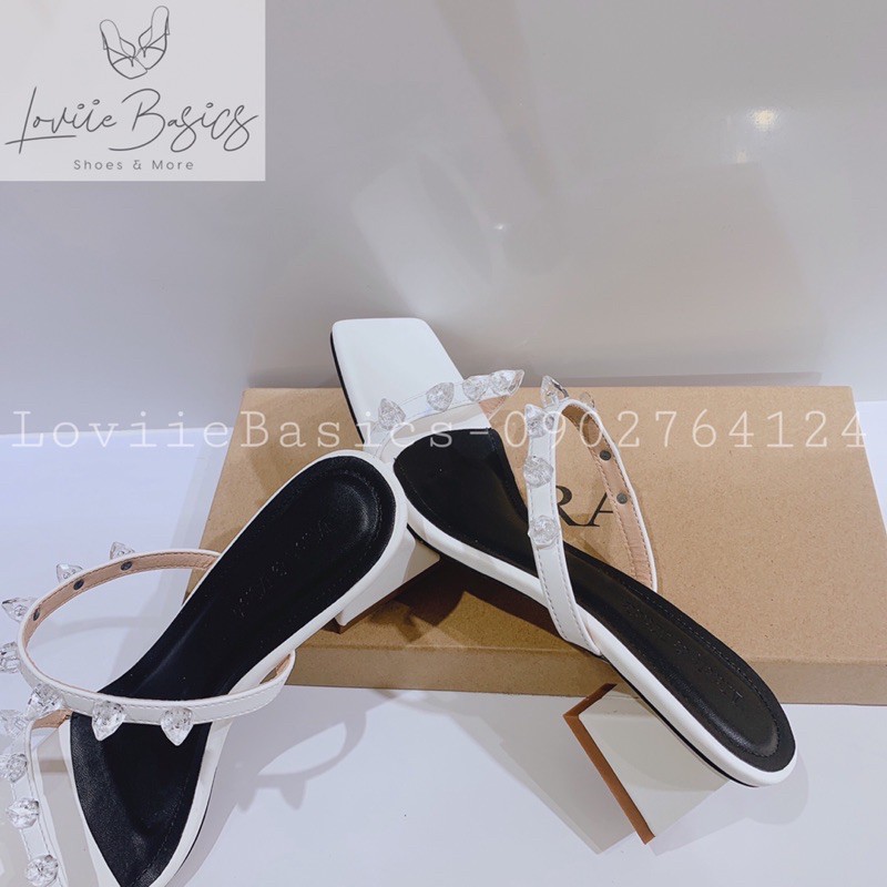 GUỐC NỮ LOVIIE BASICS THỜI TRANG - DÉP CAO GÓT 2 DÂY MẢNH ĐÍNH HẠT THỦY TINH D210127