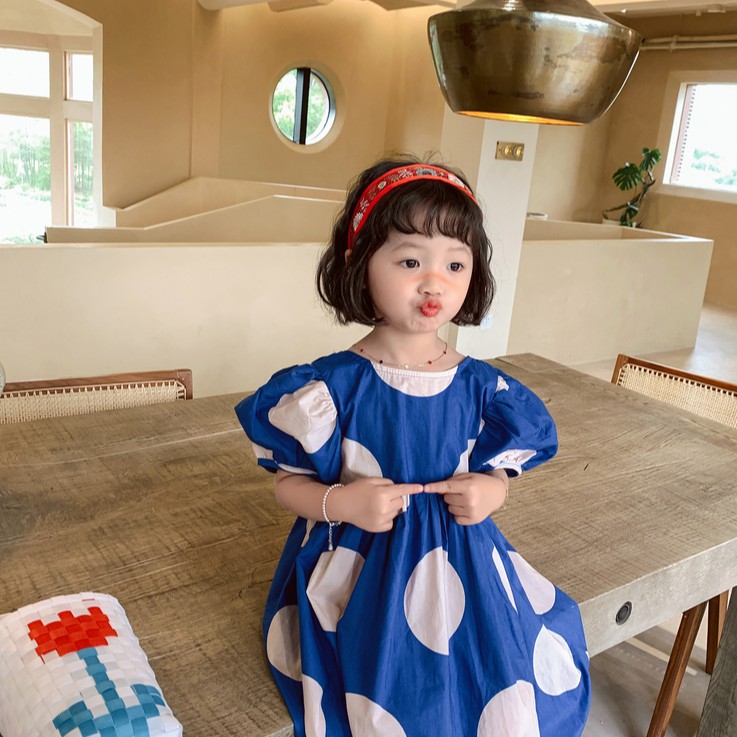 Đầm Công Chúa Cổ Tròn Cho Bé Gái