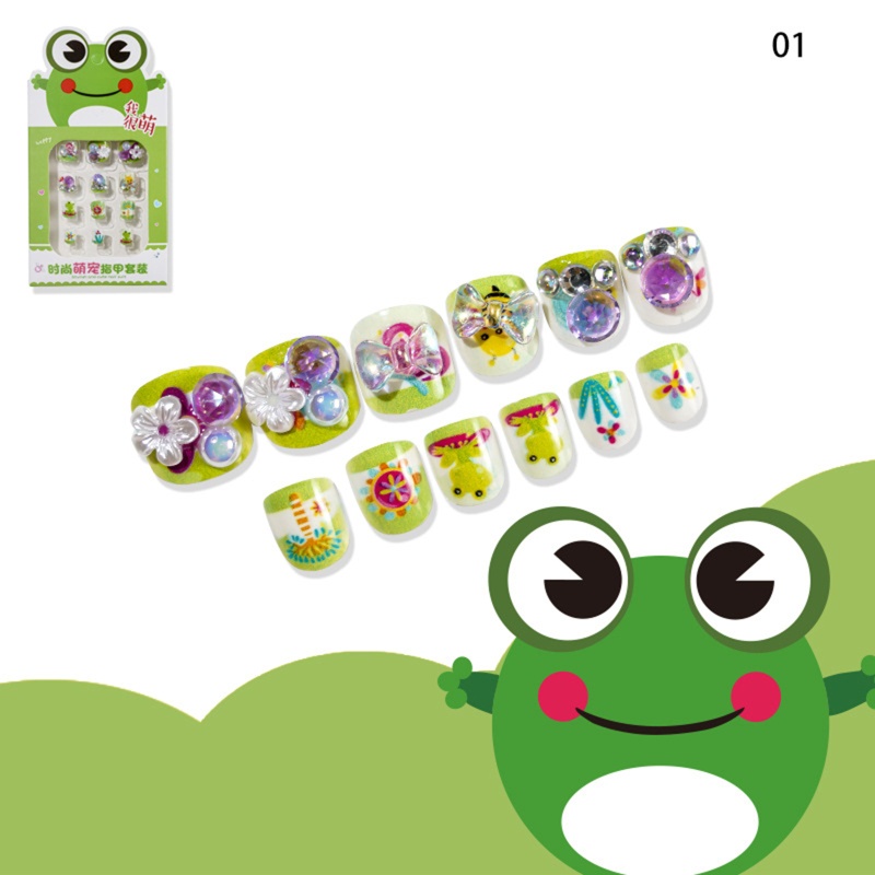 Brroa Móng Tay Giả Đính Hạt Ngọc Trai Dễ Thương Cho Bé