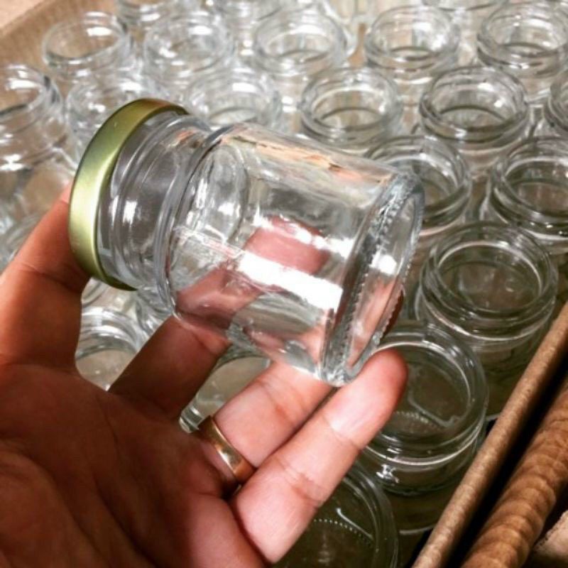 Combo 10 hũ thủy tinh 75ml nắp thiếc tròn chưng yến sữa chua đựng gia vị