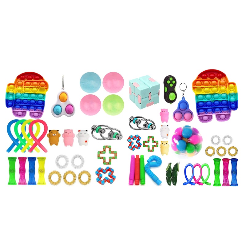 Bộ móc khoá đồ chơi nhấn bong bóng