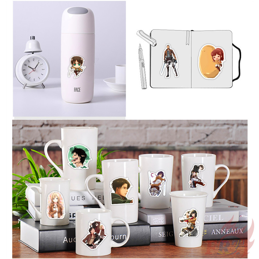 MIKASA Set 100 Nhãn Dán Trang Trí Hình Nhân Vật Trong Phim Attack On Titan