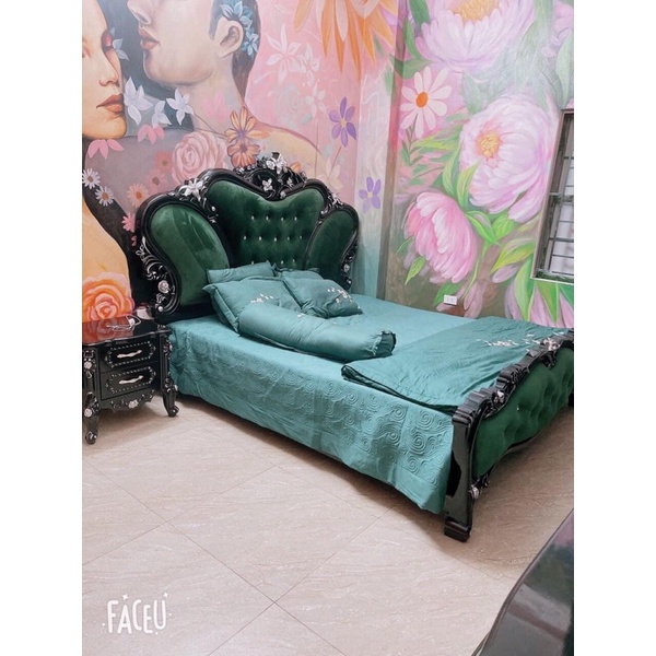 Combo giường tủ bàn phấn táp phòng ngủ tân cổ điển